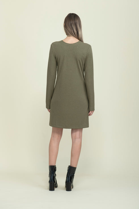 Katie-Reversible Tie Neck Dress